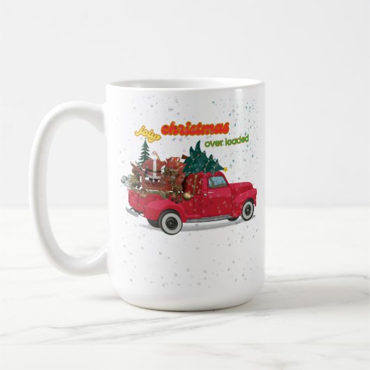 Jolly Christmas Overloaded Truck コーヒーマグカップ (左)
