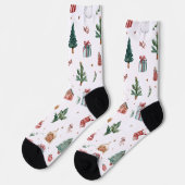 Jolly Christmas Pattern Socks | Fun Gift  ソックス (左)