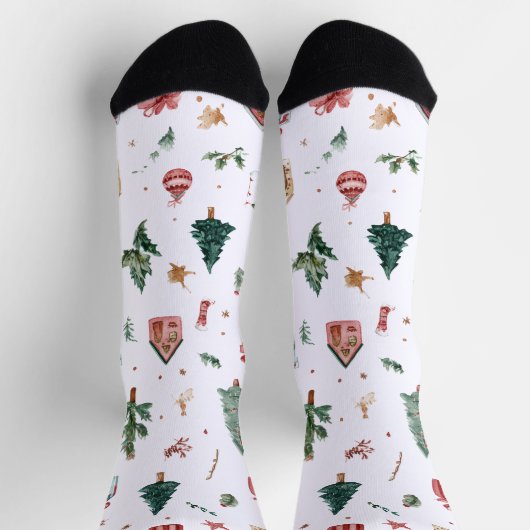 Jolly Christmas Pattern Socks | Fun Gift  ソックス (上部)