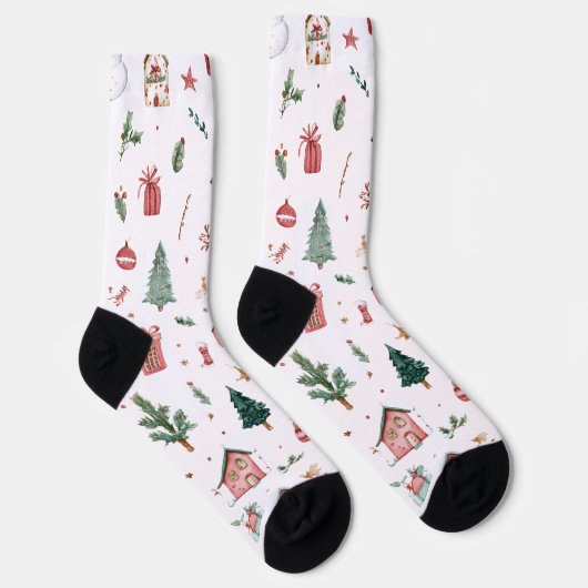 Jolly Christmas Pattern Socks | Fun Gift  ソックス (右)