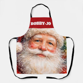 Jolly Christmas Santa Portrait エプロン