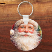 Jolly Christmas Santa Portrait キーホルダー (正面)