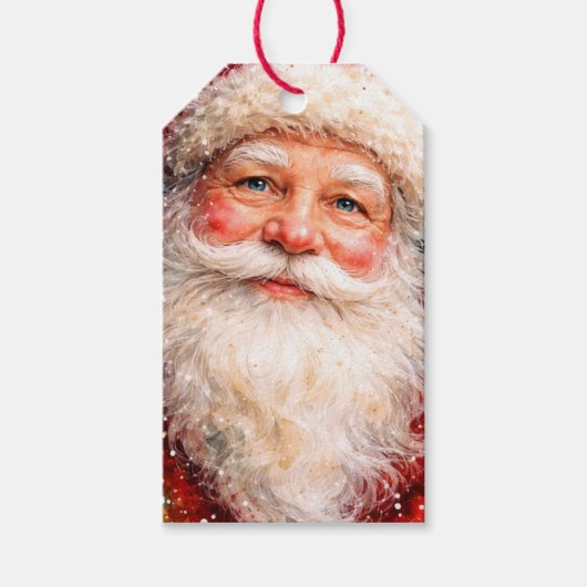 Jolly Christmas Santa Portrait ギフトタグ (正面)