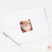Jolly Christmas Santa Portrait スクエアシール (封筒)