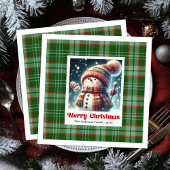 Jolly Christmas Snowman Napkins Personalized Kids 