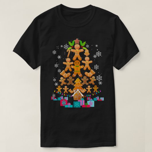 Jolly Gingerbread Christmas Tree Tee Gingerbread D Tシャツ (デザイン正面)