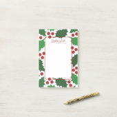 Jolly Holly & Berries ホリデー 4 x 6 ポストイット (デスク上)