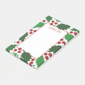 Jolly Holly & Berries ホリデー 4 x 6 ポストイット (アングル)