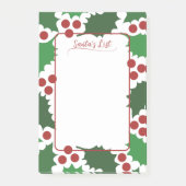 Jolly Holly & Berries ホリデー 4 x 6 ポストイット (正面)