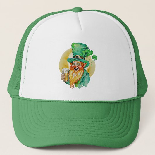 Jolly Leprechaun Drinking Beer Shamrock Brew Pub キャップ (正面)