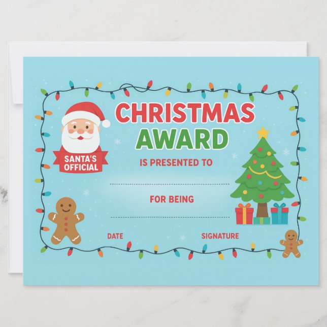 Jolly Lights Christmas Award Certificate (正面)