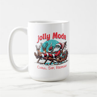 Jolly Mode Santa Chill Sip Repeat  for Coworker コーヒーマグカップ