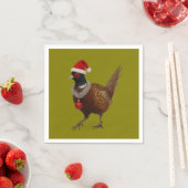 Jolly Pheasant Christmas paper party napkins スタンダードカクテルナプキン (インサイチュ)