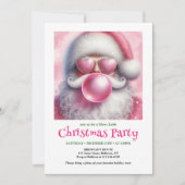 Jolly pink santa bubble gum watercolor holiday   招待状 (正面)