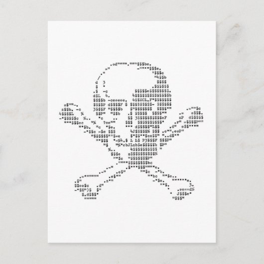 Jolly Roger ascii artの現金スカル ポストカード (正面)