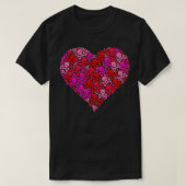 Jolly Roger Flag Skull Pink Red Heart Shape Valent Tシャツ (デザイン正面)