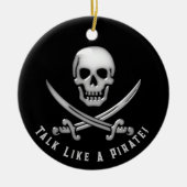 Jolly Roger Pirate Day セラミックオーナメント (正面)
