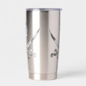 Jolly Roger Pirate Silver Custom 保温保冷タンブラー (左面)