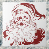 Jolly Santa Claus in Red Fun Retro Merry Christmas タイル