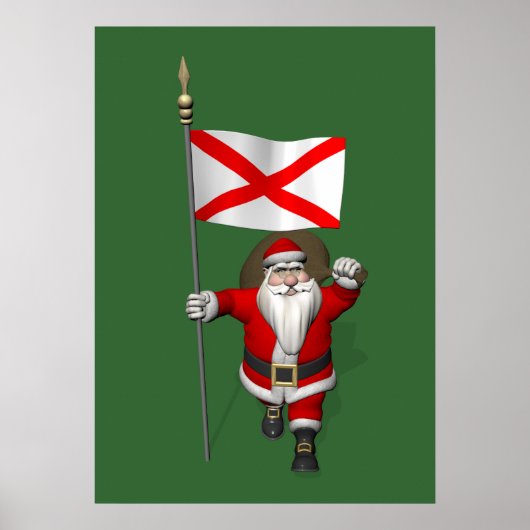 Jolly Santa Claus Visiting Alabama ポスター (正面)