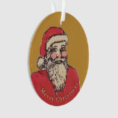 Jolly Santa Claus with Your Text オーナメント (正面)