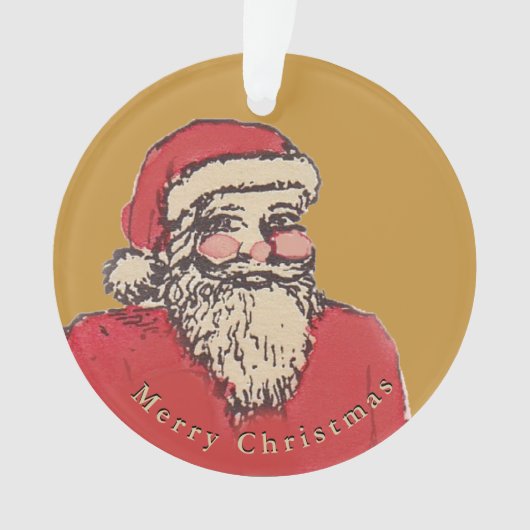 Jolly Santa Claus with Your Text オーナメント (正面)