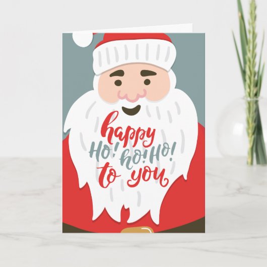 Jolly Santa Ho Ho Ho Xmas Greeting カード (正面)
