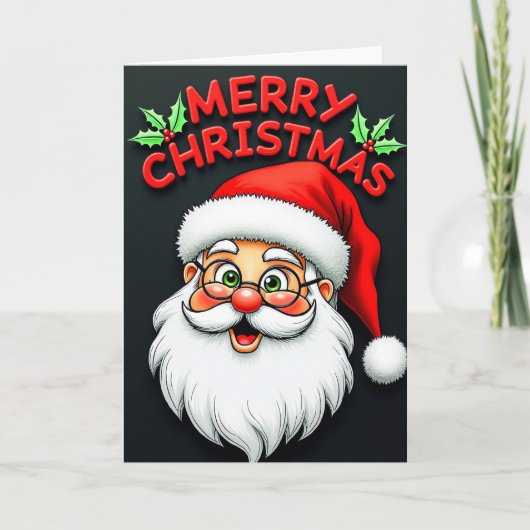 Jolly Santa Merry Christmas Card カード (正面)