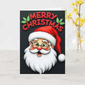 Jolly Santa Merry Christmas Card カード (黄色い花)