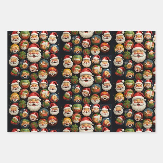 Jolly Santa's wrapping paper ラッピングペーパーシート (正面3)