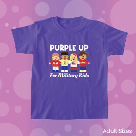 JollyKins Adult Purple Up For Military Families  Tシャツ