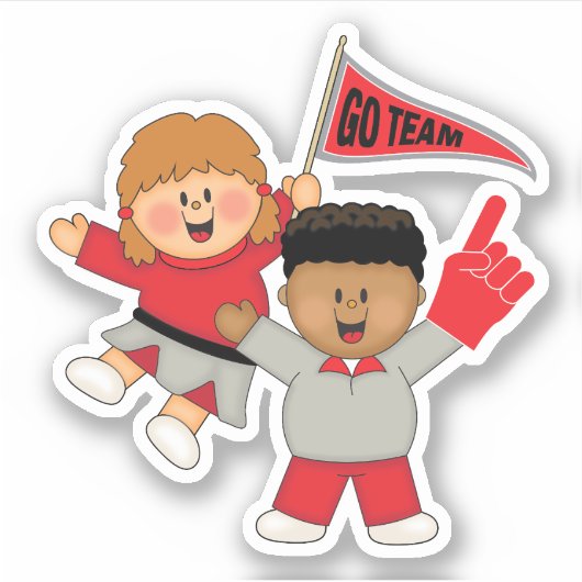 JollyKins Cheerleaders Red & Gray シール (正面)