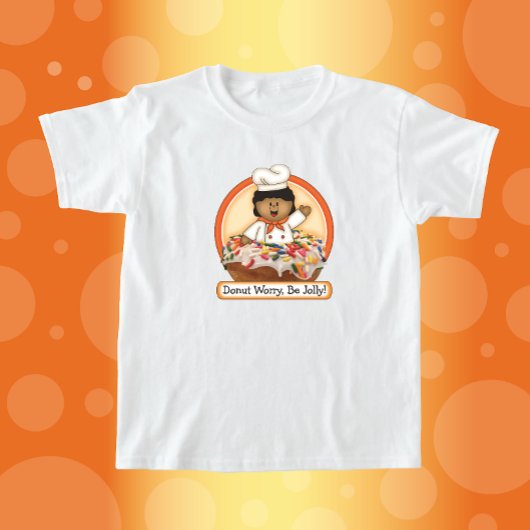 JollyKins Donut Worry Be (すてきオレンジ) Tシャツ