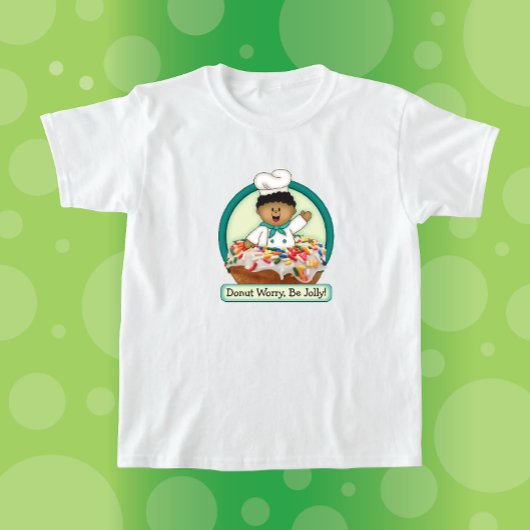 JollyKins Donut Worry Be (すてきGreen) Tシャツ