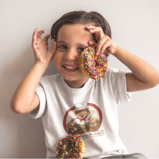 JollyKins Donut Worry Be (すてきRed) Tシャツ