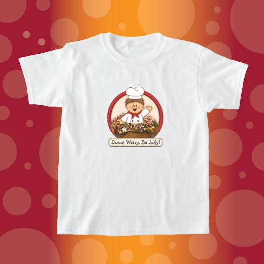 JollyKins Donut Worry Be (すてきRed) Tシャツ