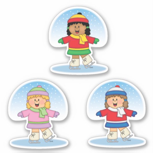 JollyKins Ice Skating Trio シール (正面)