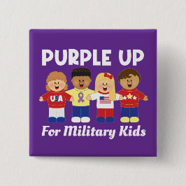 JollyKins Purple Up For Military Famlies 缶バッジ