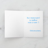 Jolyeux Anniversaireのフランスのなハッピーバースデーのケーキ カード (内部)