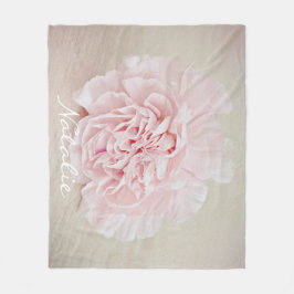 JoMazArt著かわいらしいピンクのカーネーション フリースブランケット