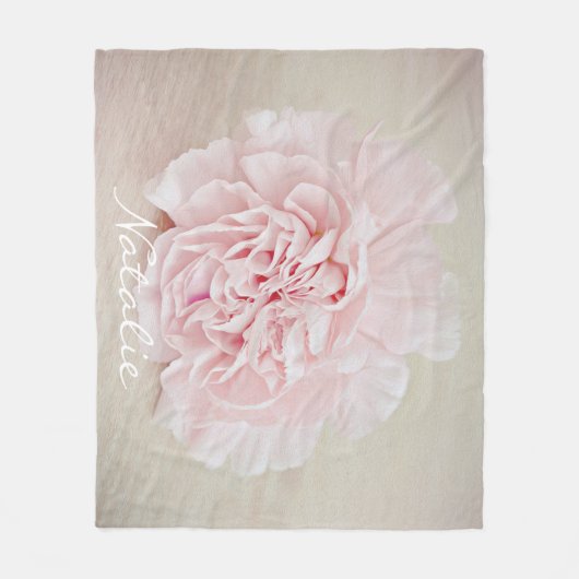 JoMazArt著かわいらしいピンクのカーネーション フリースブランケット (正面)