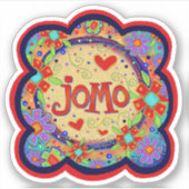 JOMOカットインスピリシおもしろいョンフローラ シール (正面)