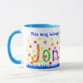 'Jon'名前固有のリンガーマグ マグカップ (左)