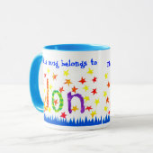 'Jon'名前固有のリンガーマグ マグカップ (正面左)