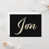 Jon Name white gold Handwriting Karte カード (正面/裏面インサイチュ)