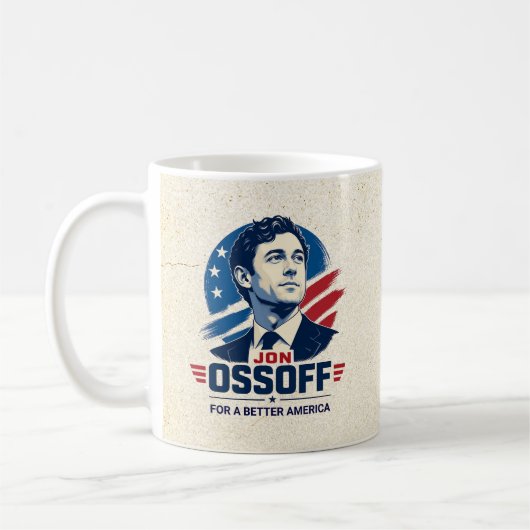 Jon Ossoff | より良いアメリカのために | 政治 コーヒーマグカップ (左)