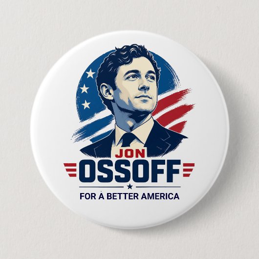 Jon Ossoff | より良いアメリカのために | 政治 缶バッジ (正面)