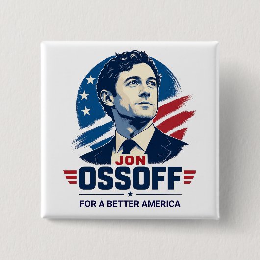 Jon Ossoff | より良いアメリカのために | 政治 缶バッジ (正面)