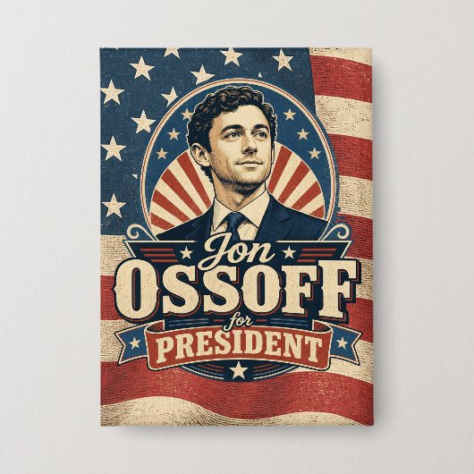 Jon Ossoff | 大統領へ | 政治的 缶バッジ (正面)