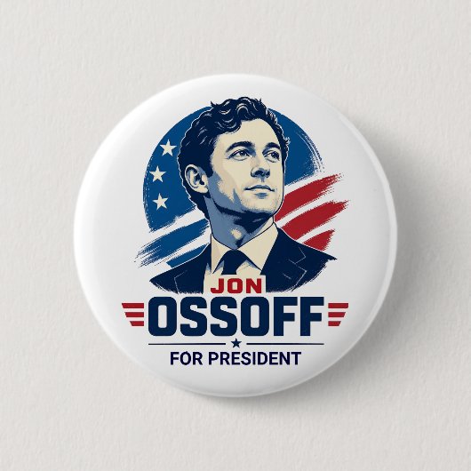 Jon Ossoff 2028大統領候補 缶バッジ (正面)